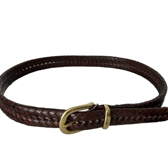 Coach | Mahogany Leather & Brass Buckle Belt  32\